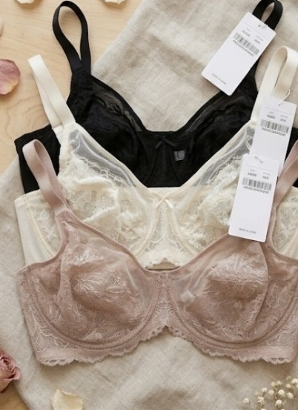 Nwt HSIA  Bundle Of 3 Lace Soft Mesh Underwire Minimizer Bras Size 40DD